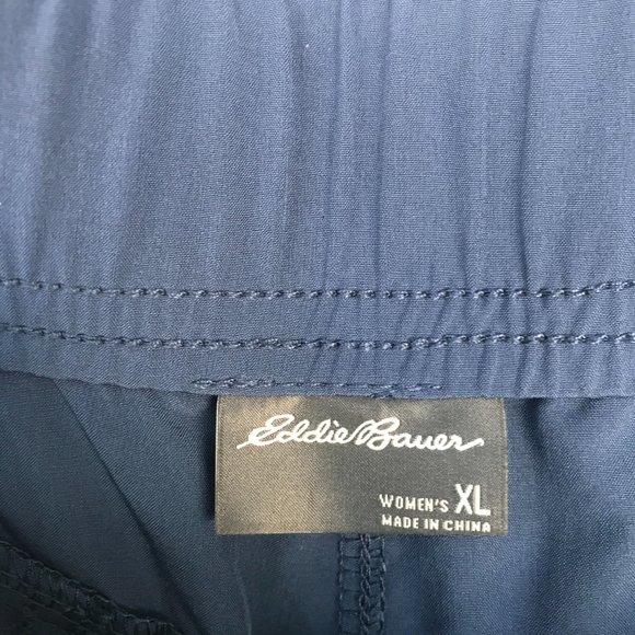 EDDIE BAUER Departure Ankle Pant Blue Pull On Pockets Size XL 38x 28 Women - Picture 4 of 12